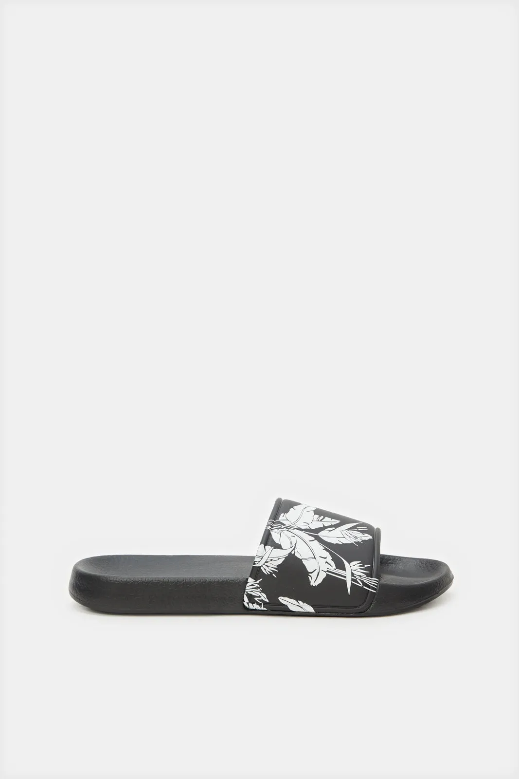 Women Black Dot Embossed Slide sold by Redtag