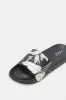 Women Black Dot Embossed Slide sold by Redtag