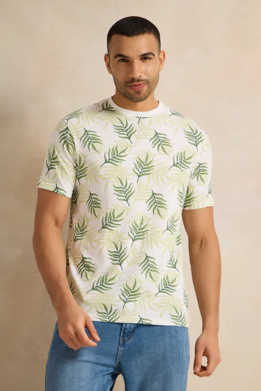 Men White Printed T-Shirt sold by Redtag
