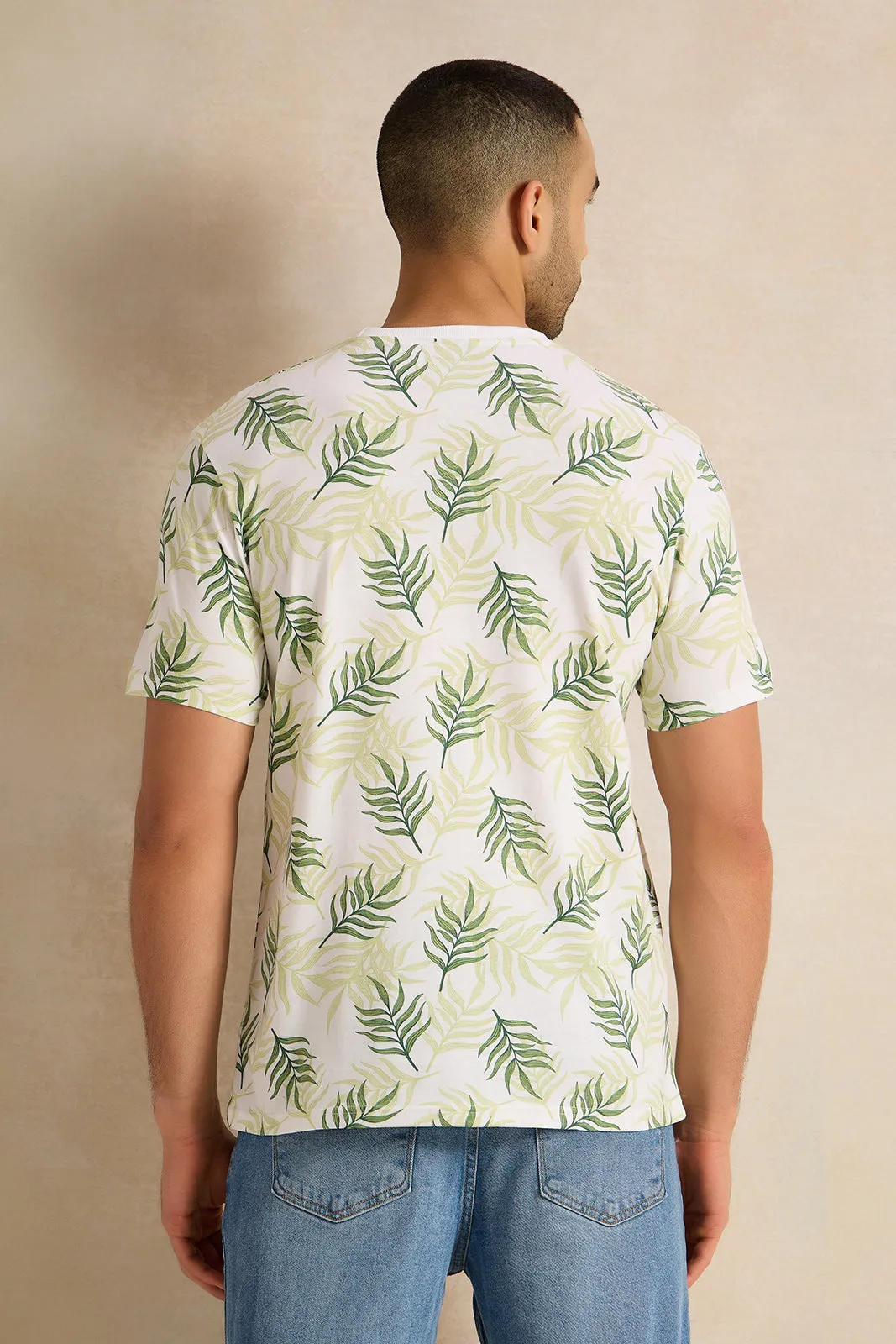 Men White Printed T-Shirt sold by Redtag product image thumbnail 3
