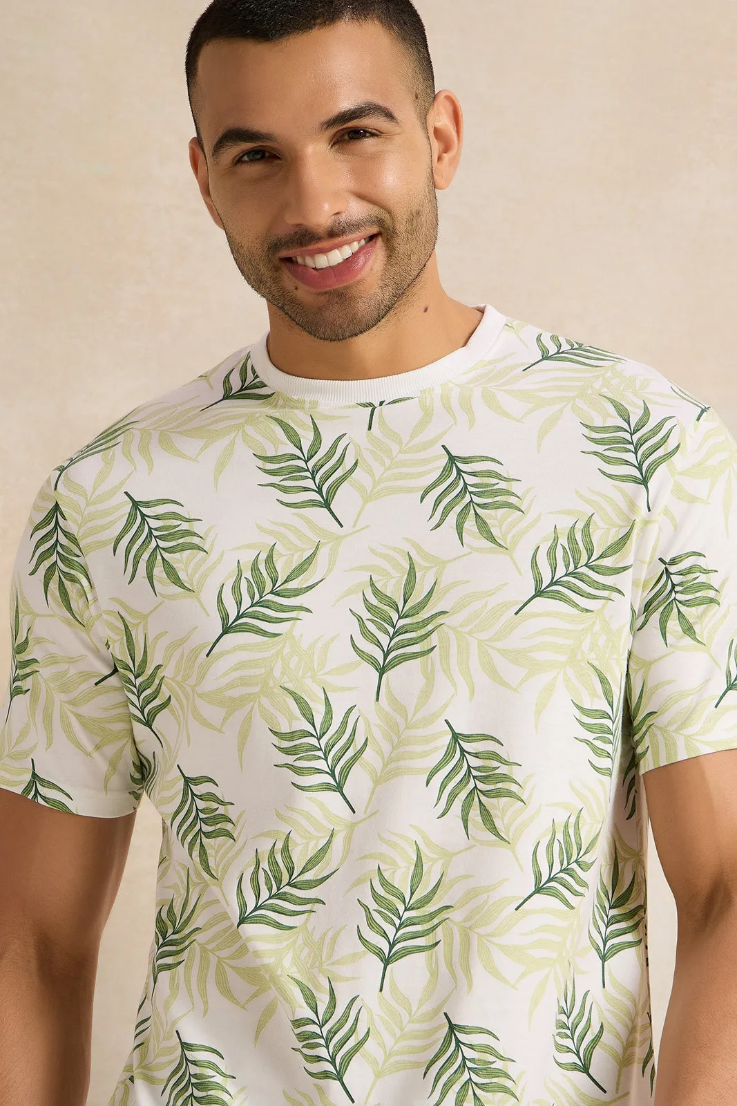 Men White Printed T-Shirt sold by Redtag product image thumbnail 4
