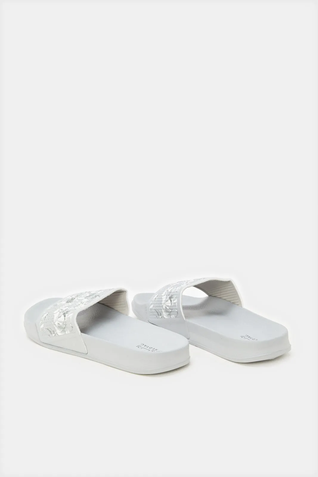 Women Grey Floral Printed Slide sold by Redtag product image thumbnail 4