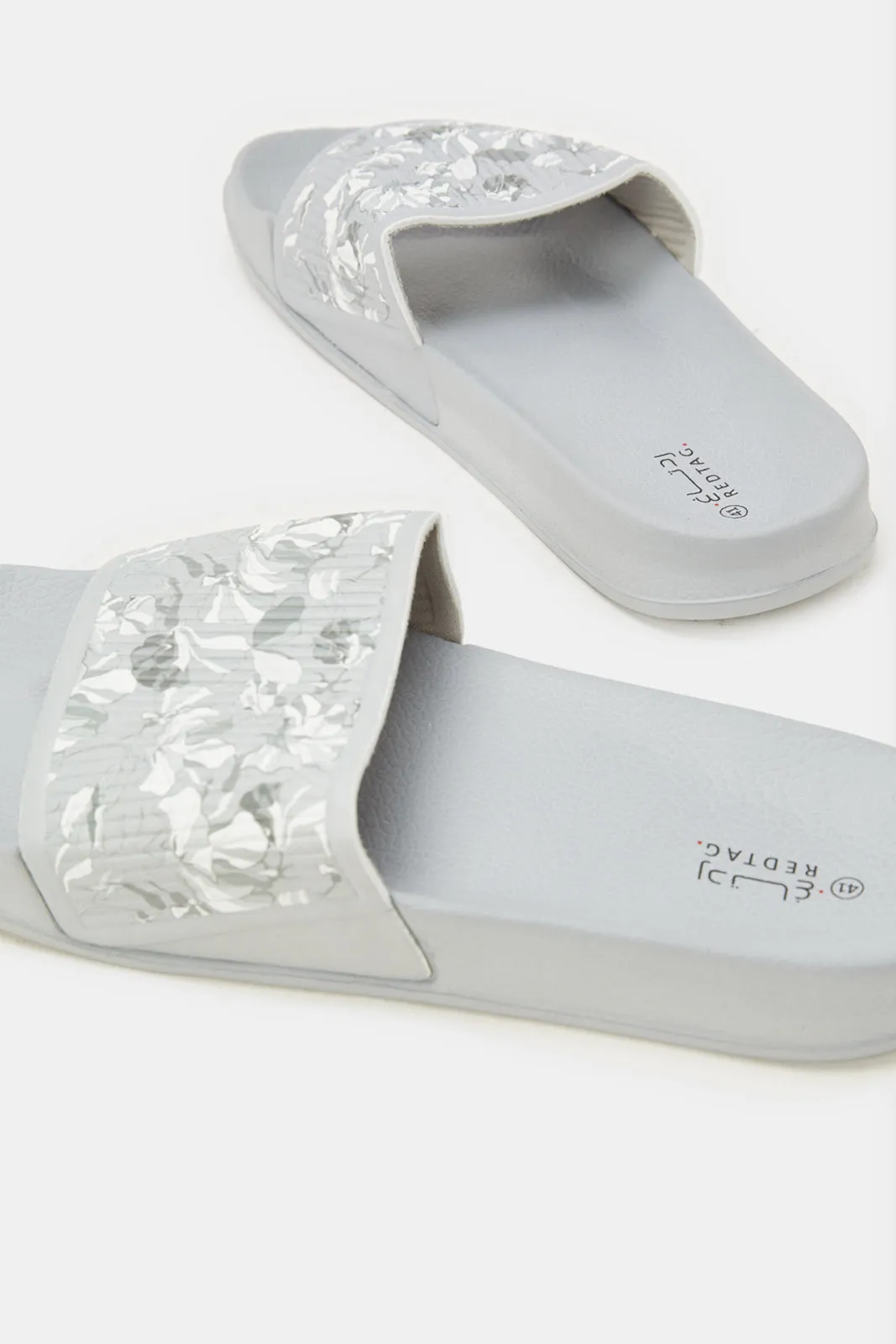 Women Grey Floral Printed Slide sold by Redtag product image thumbnail 3
