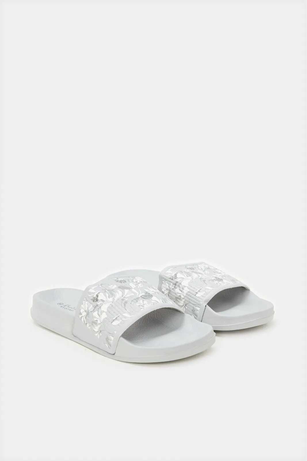 Women Grey Floral Printed Slide sold by Redtag product image thumbnail 2