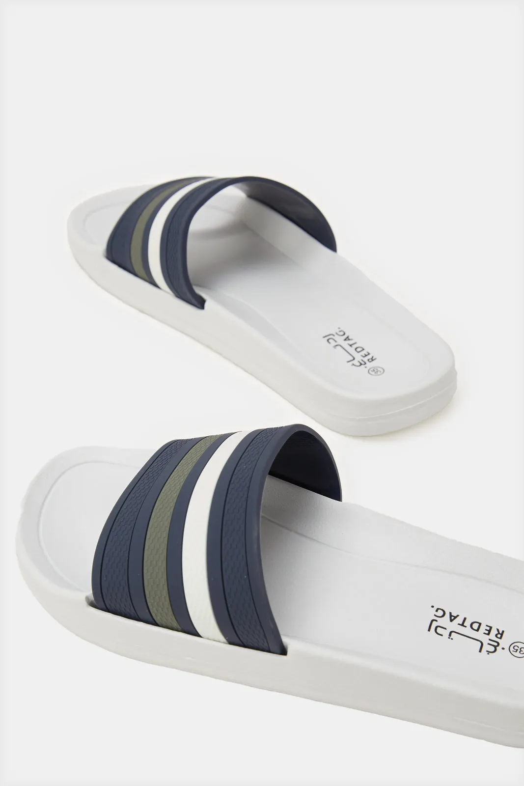 Senior Boys White Rubber Upper Slide sold by Redtag product image thumbnail 3