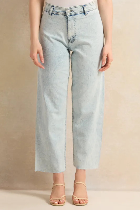 Women Blue Marine Straight Jeans sold by Redtag
