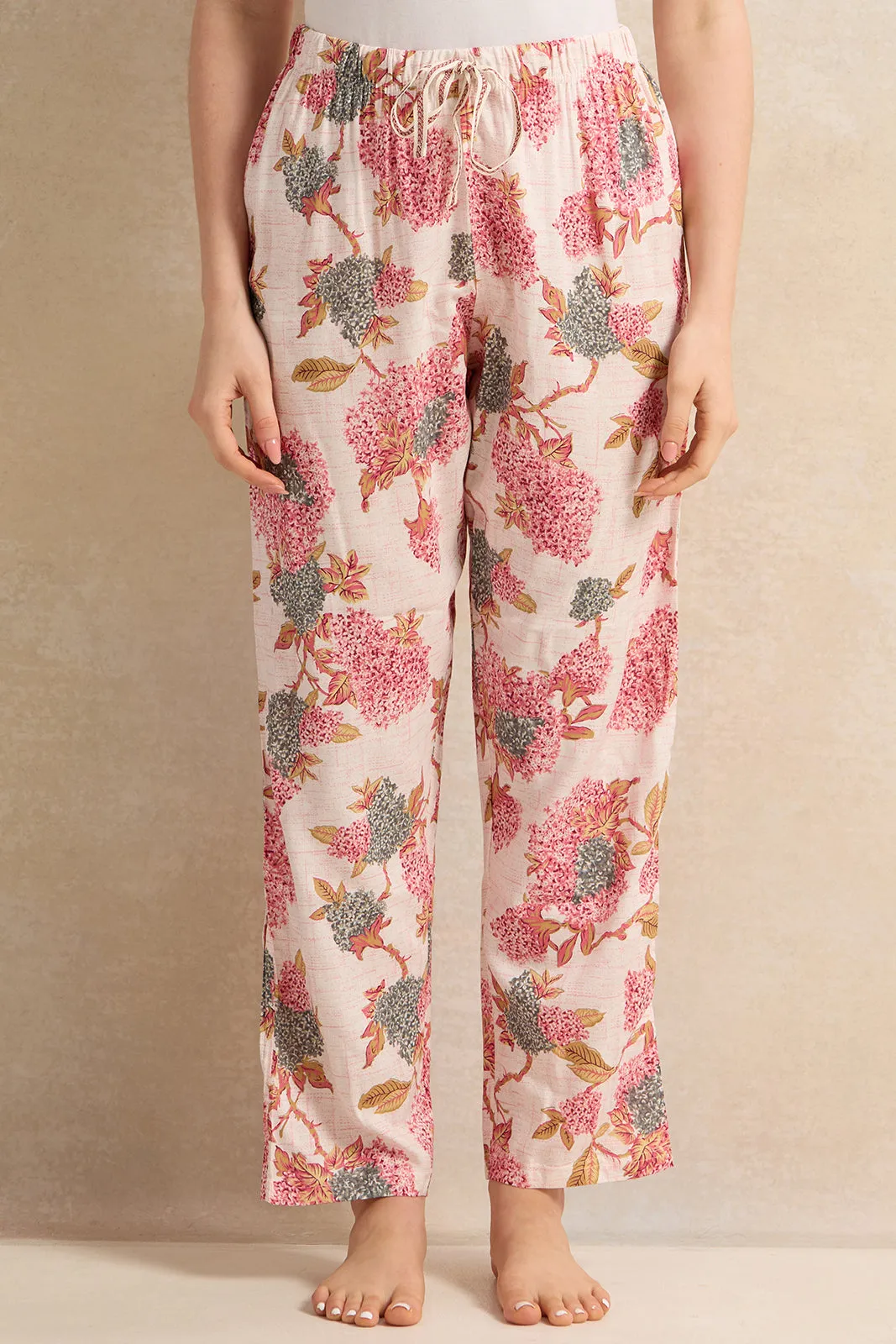 Women Burgundy And Beige Printed Pyjama Set (2 Piece) sold by Redtag product image thumbnail 3