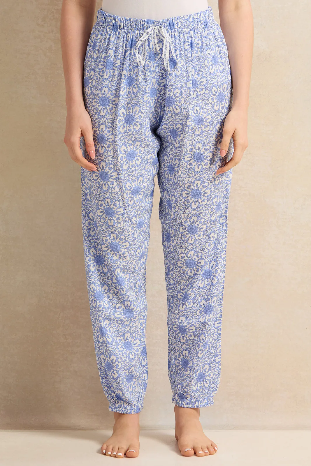 Women Ivory And Blue Printed Pyjama Set (2 Piece) sold by Redtag product image thumbnail 3