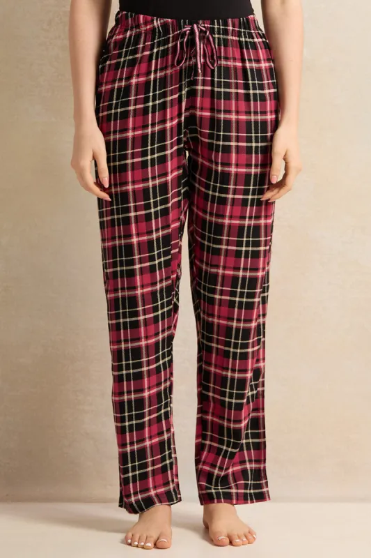 Women Red Checkered Pyjama Bottom sold by Redtag