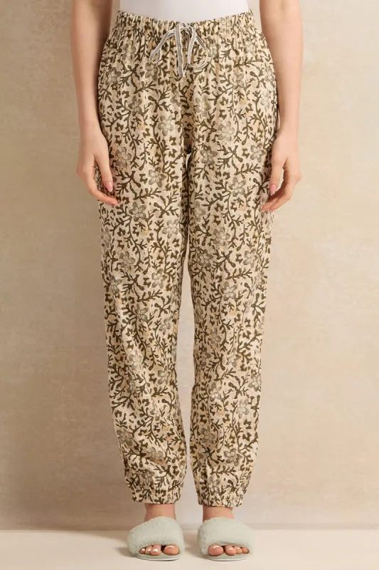 Women Beige Printed Pyjama Bottom sold by Redtag