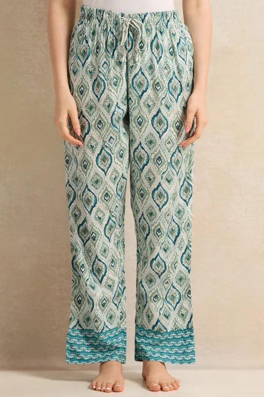 Women Blue Printed Pyjama Bottom sold by Redtag