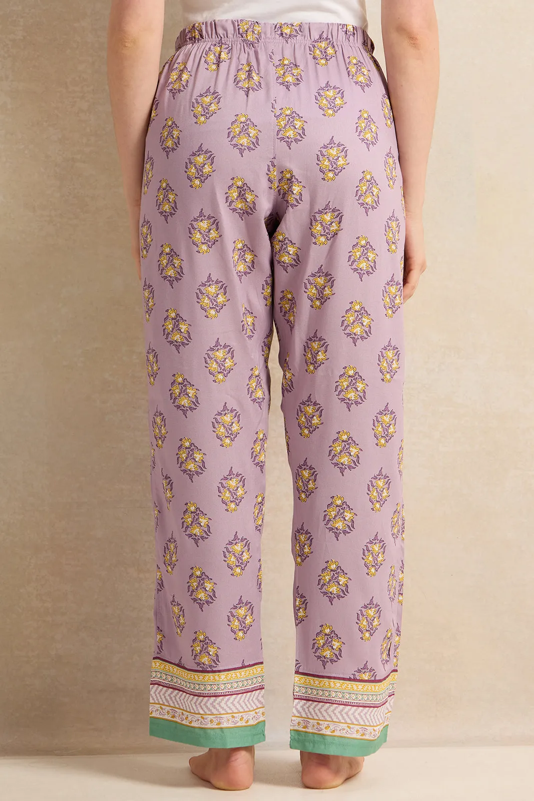 Women Purple Floral Printed Pyjama Bottom sold by Redtag product image thumbnail 3