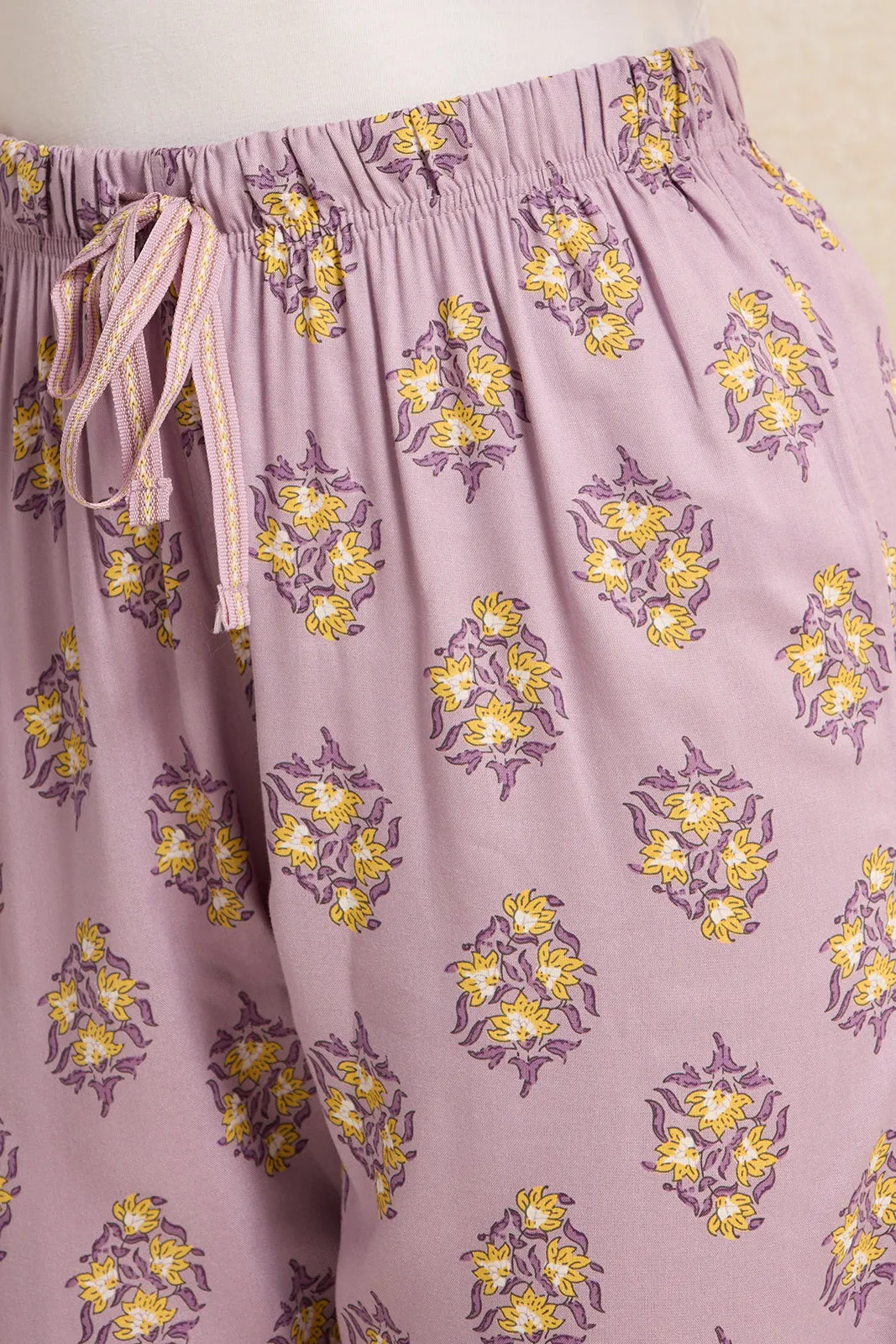 Women Purple Floral Printed Pyjama Bottom sold by Redtag product image thumbnail 4