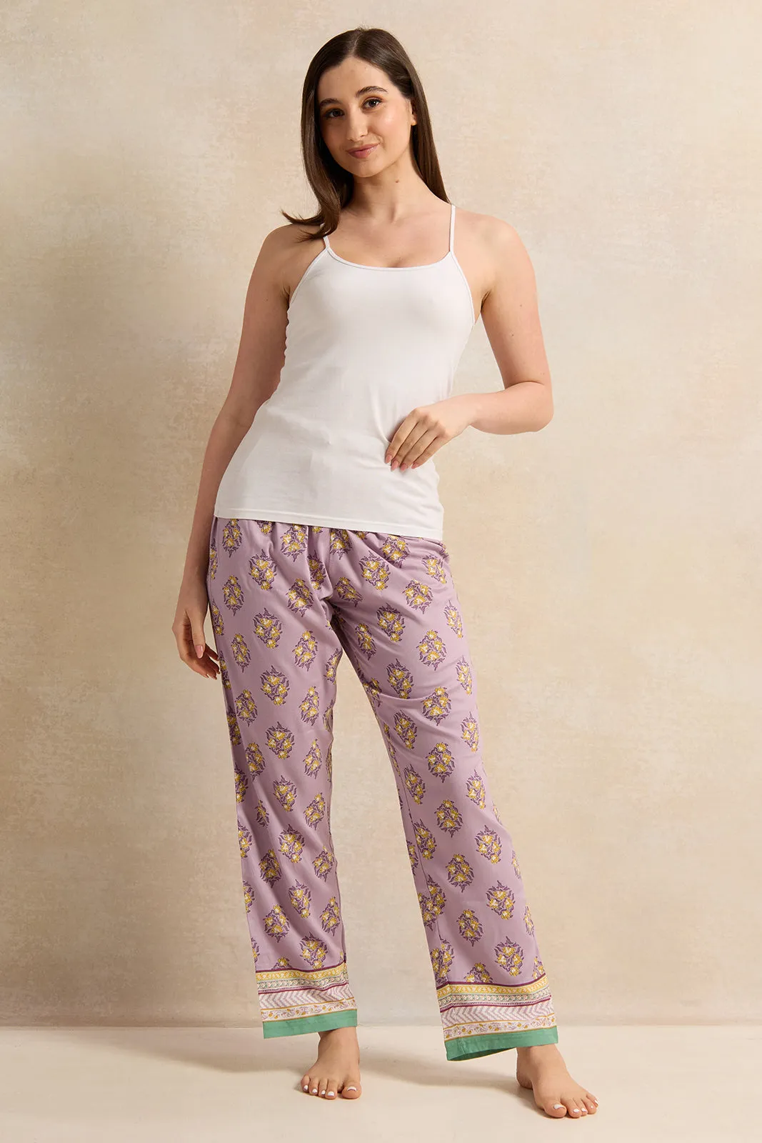 Women Purple Floral Printed Pyjama Bottom sold by Redtag product image thumbnail 2