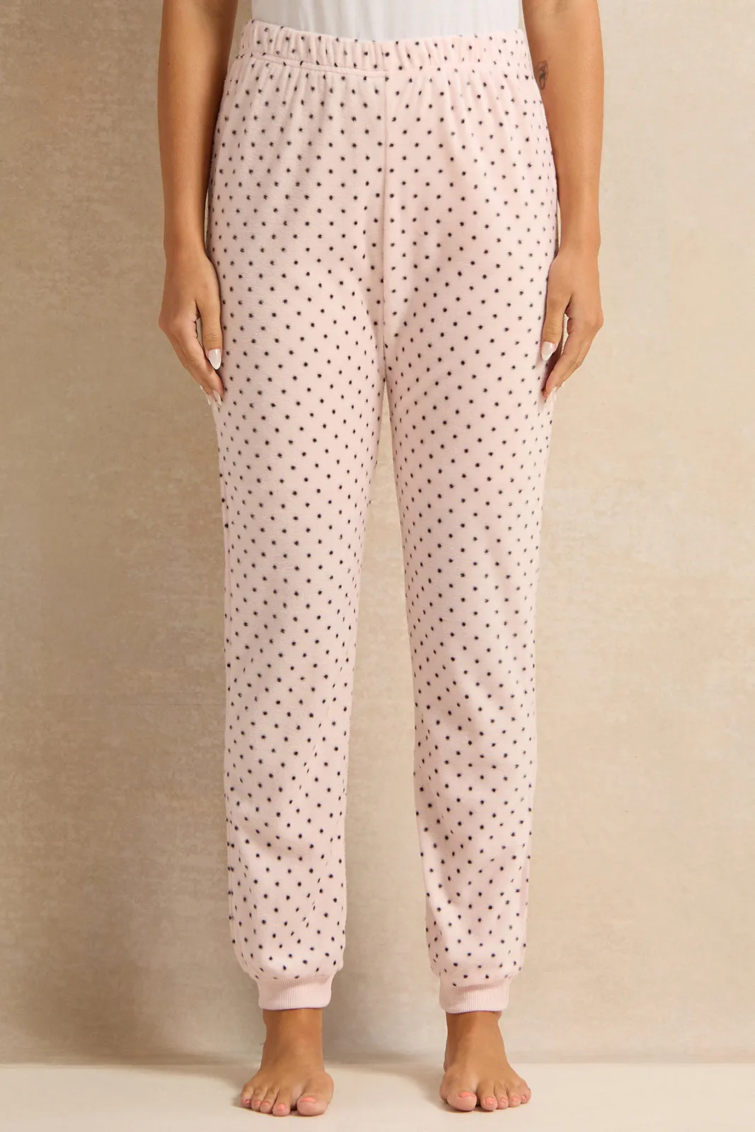 Women Pink Dotted Pajama Set (2 Piece) sold by Redtag product image thumbnail 3