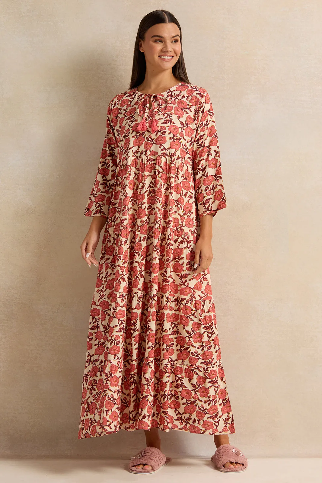 Women Red Printed Nightgown sold by Redtag product image thumbnail 4