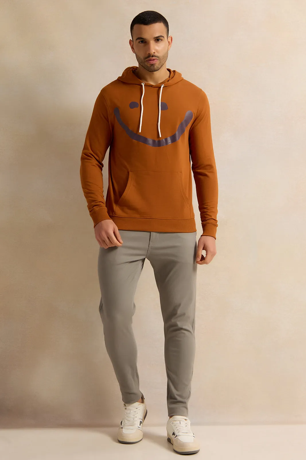 Men Grey Solid Chino Trousers sold by Redtag product image thumbnail 2