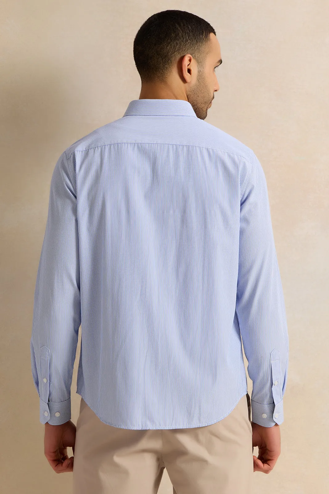 Men Blue Striped Shirt sold by Redtag product image thumbnail 3