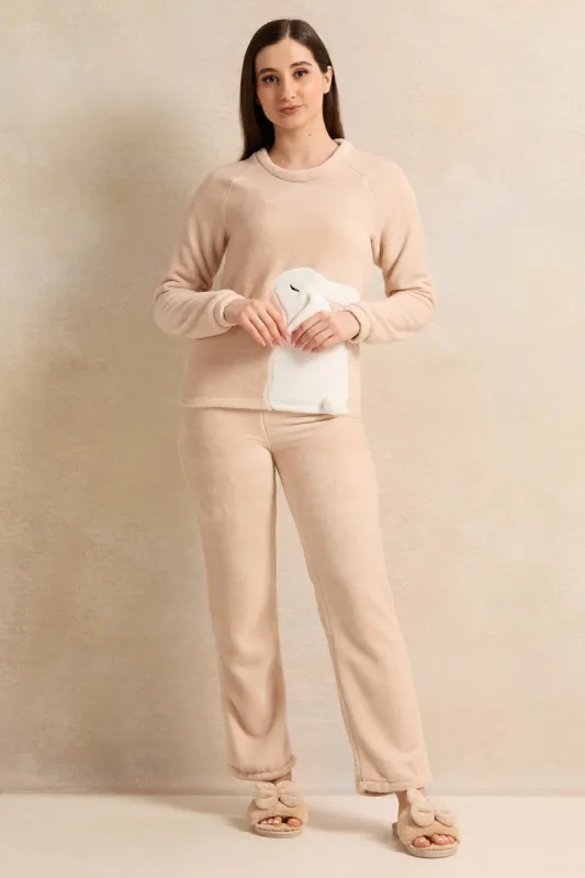 Women Pink Fleece Fashion Pyjama Set (2 Piece) sold by Redtag