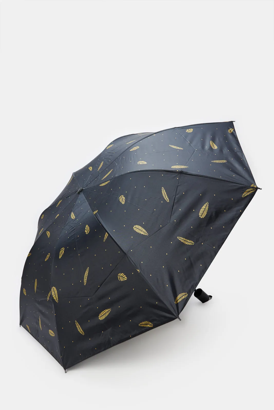 Black Printed Foldable Umbrella sold by Redtag product image thumbnail 3