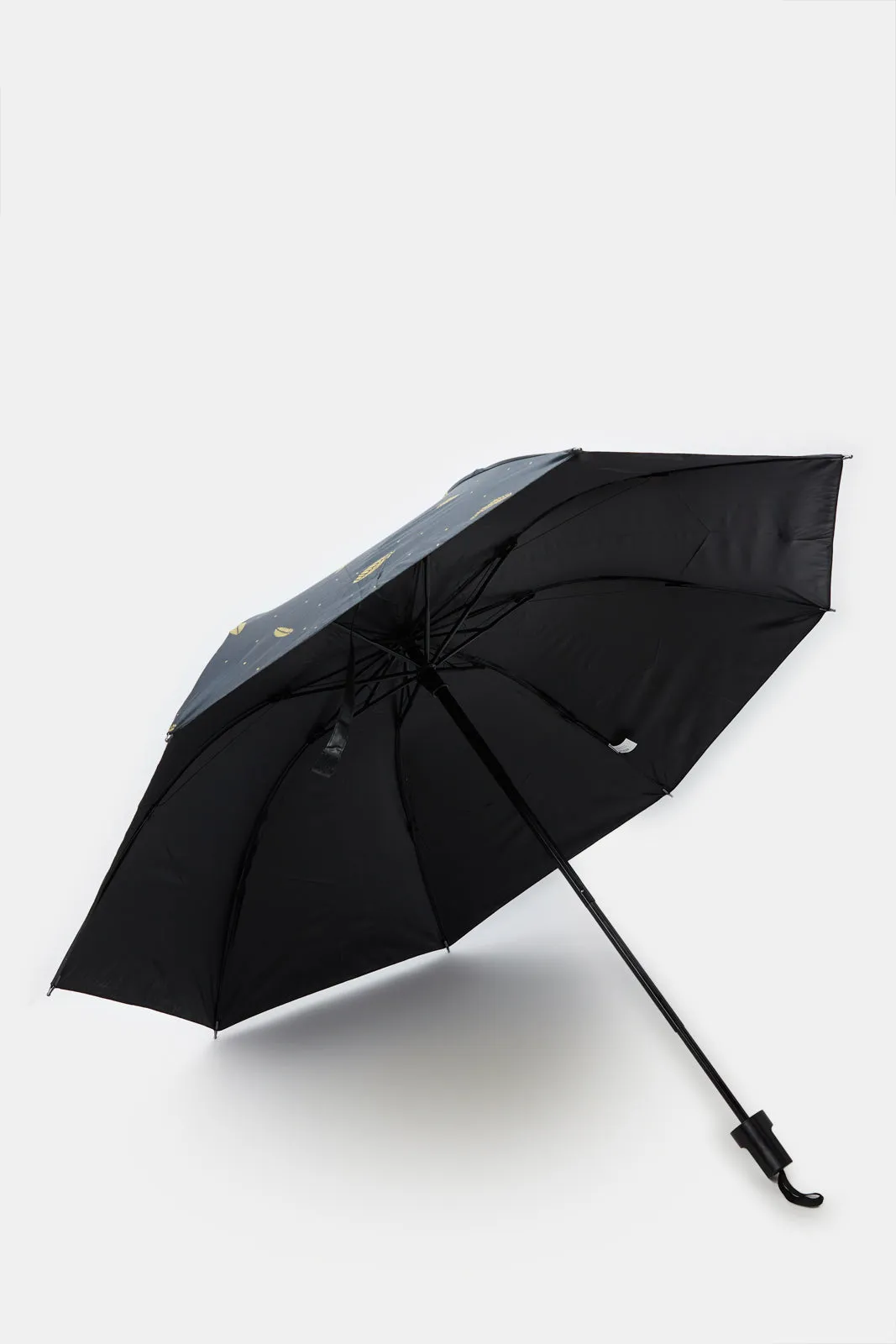 Black Printed Foldable Umbrella sold by Redtag product image thumbnail 5