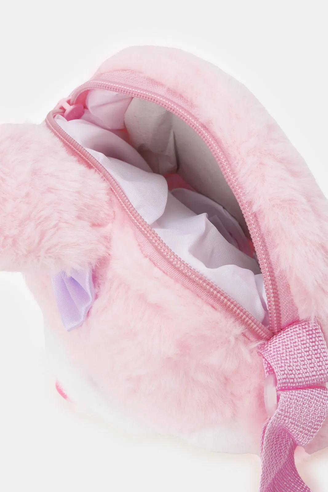 Pink Character Faux Fur Backpack sold by Redtag product image thumbnail 4