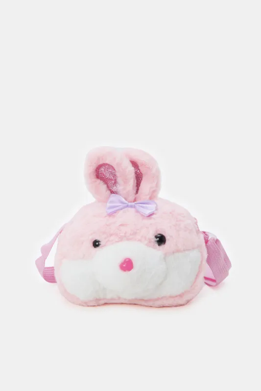 Pink Character Faux Fur Backpack sold by Redtag