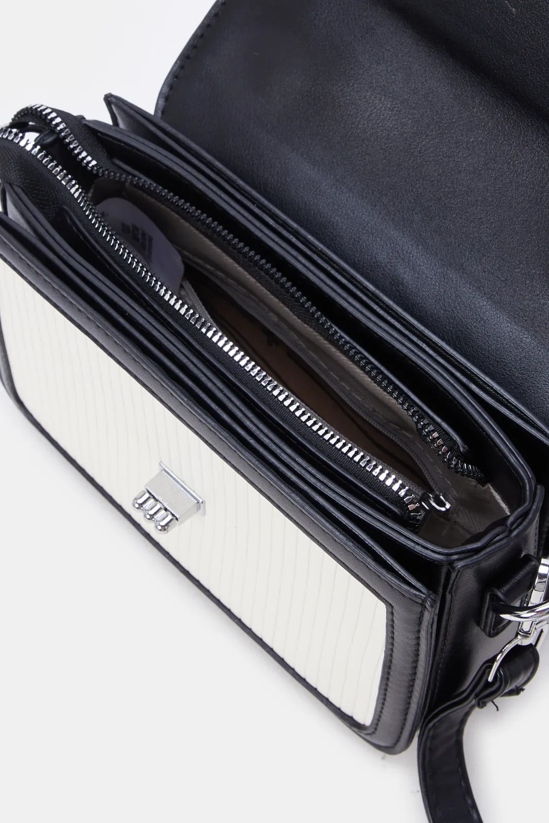 Women White And Black Embellished Handbag With Scarf sold by Redtag product image thumbnail 4