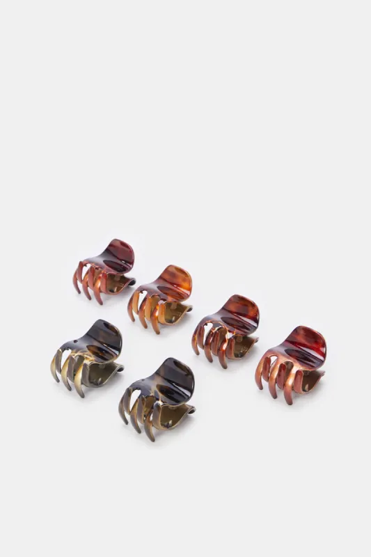 Women Assorted Solid Hair Claw Set (6 Piece) sold by Redtag