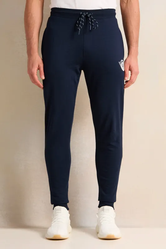 Men Navy Logo Print Active Pants sold by Redtag