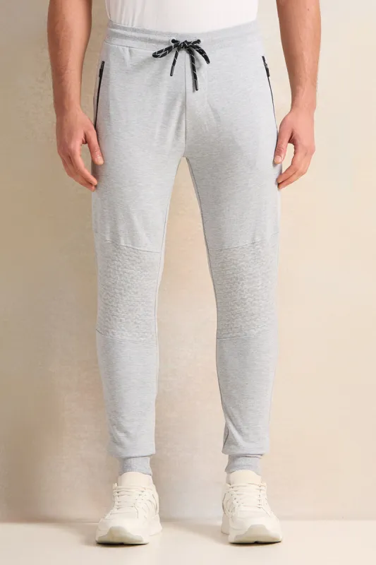 Men Grey Solid Active Track sold by Redtag