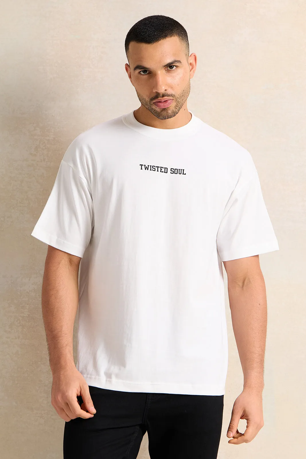 Men White Printed T-Shirt sold by Redtag