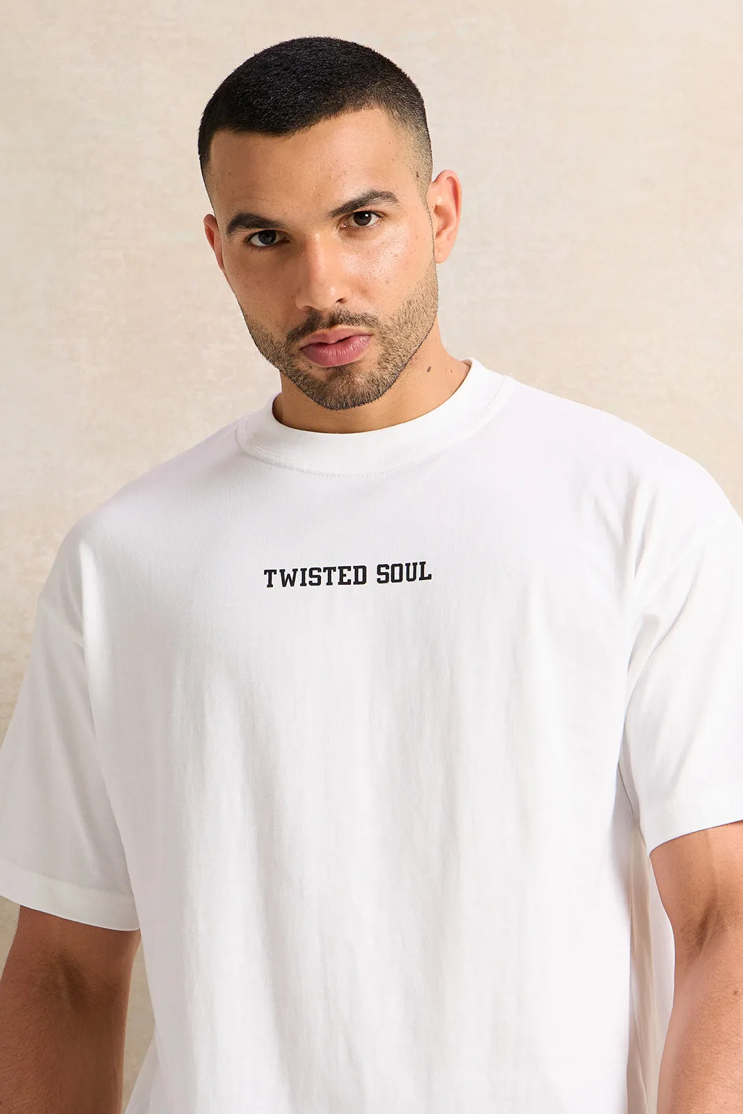 Men White Printed T-Shirt sold by Redtag product image thumbnail 4