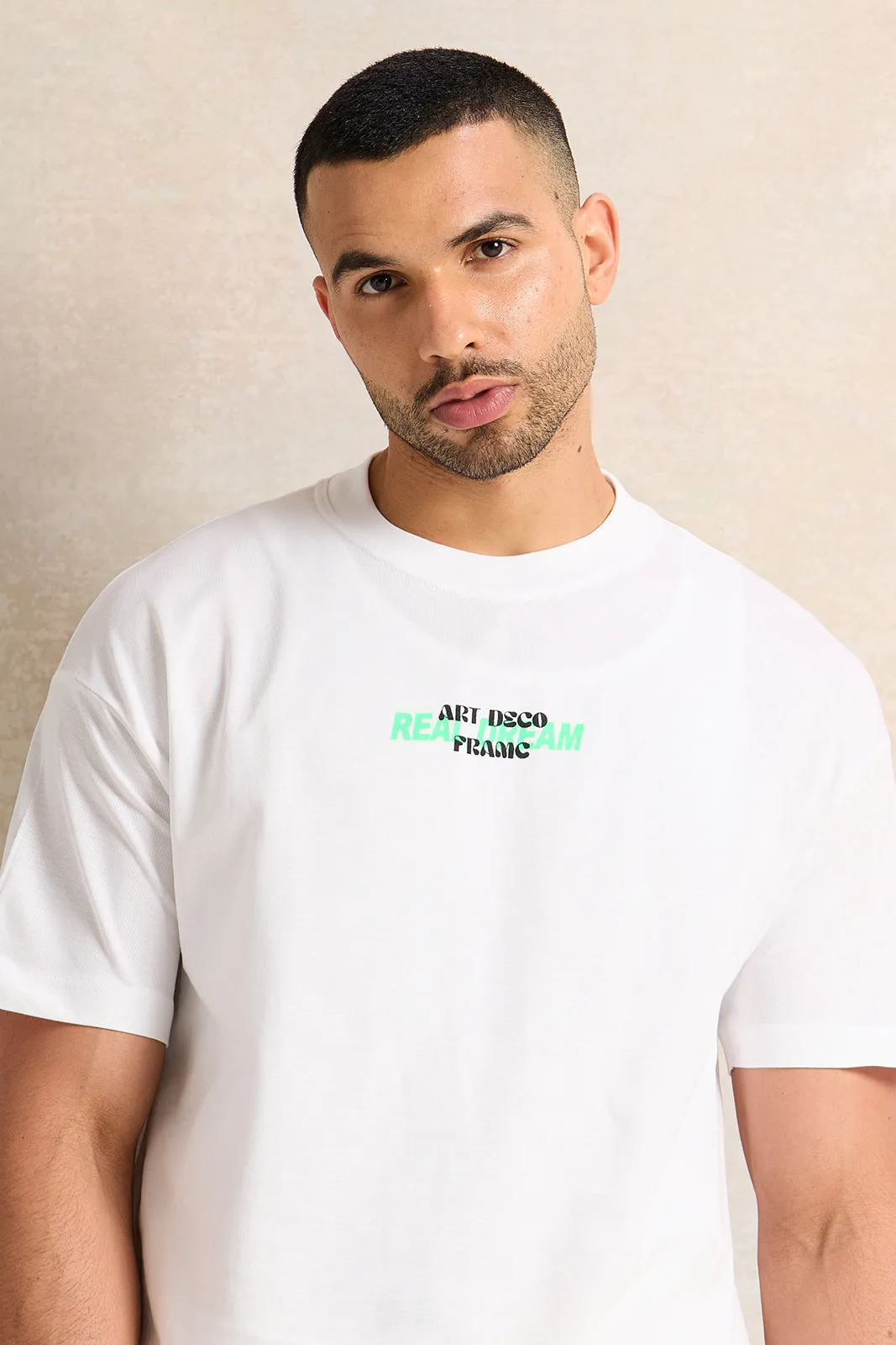 Men White Printed T-Shirt sold by Redtag product image thumbnail 4