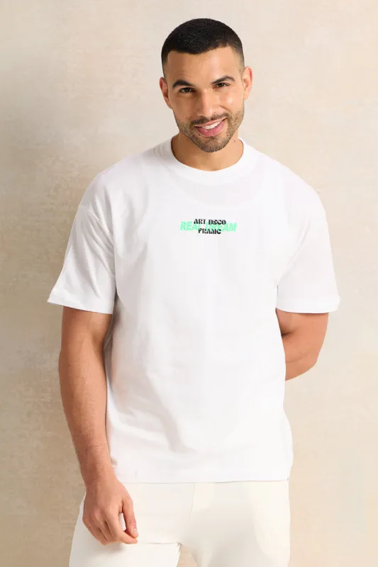 Men White Printed T-Shirt sold by Redtag