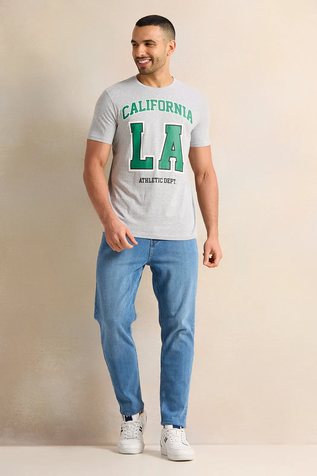 Men Grey Printed T-Shirt sold by Redtag product image thumbnail 2