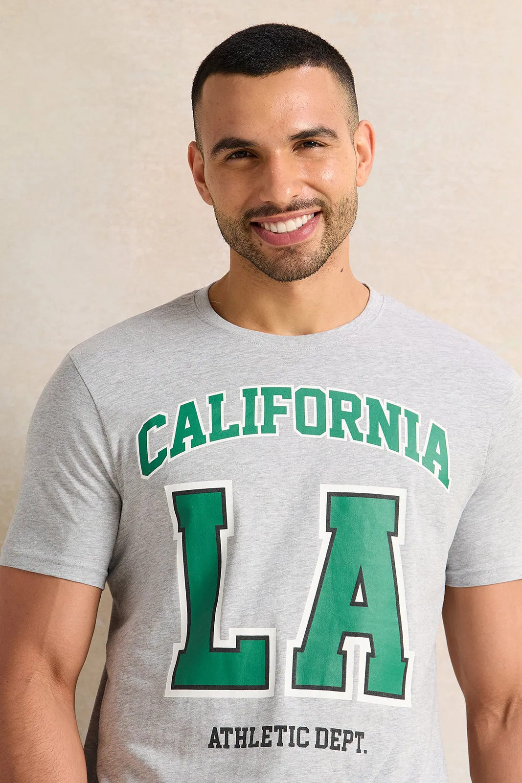 Men Grey Printed T-Shirt sold by Redtag product image thumbnail 4