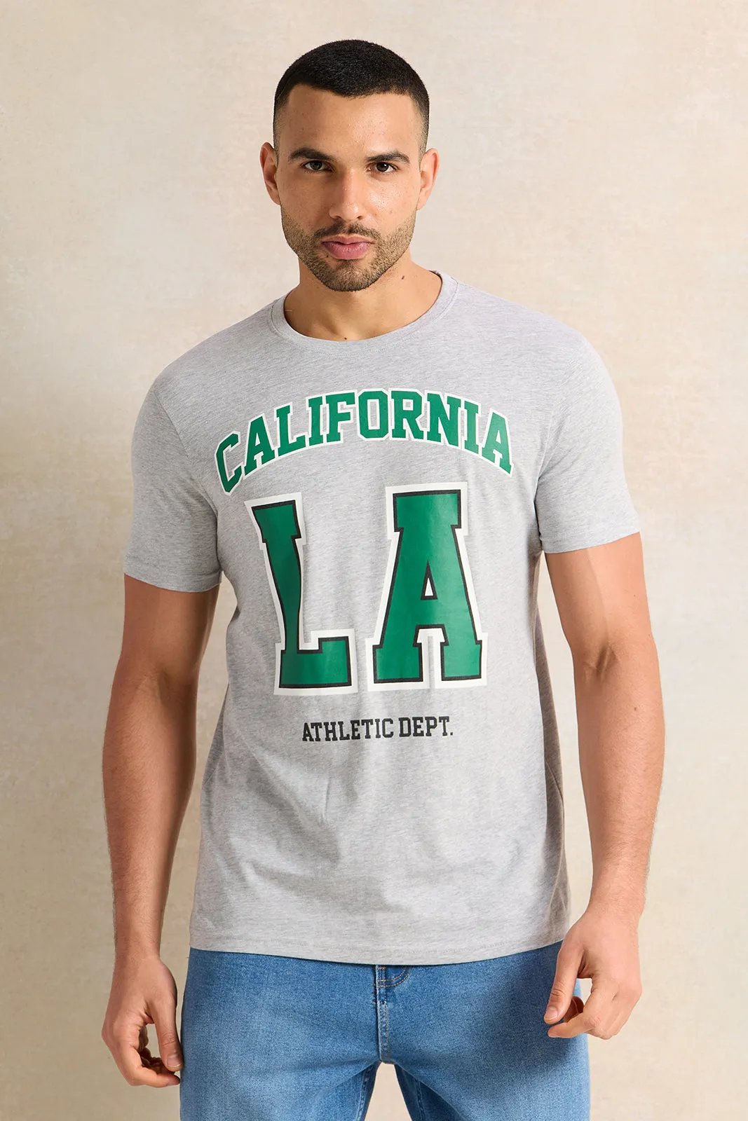 Men Grey Printed T-Shirt sold by Redtag