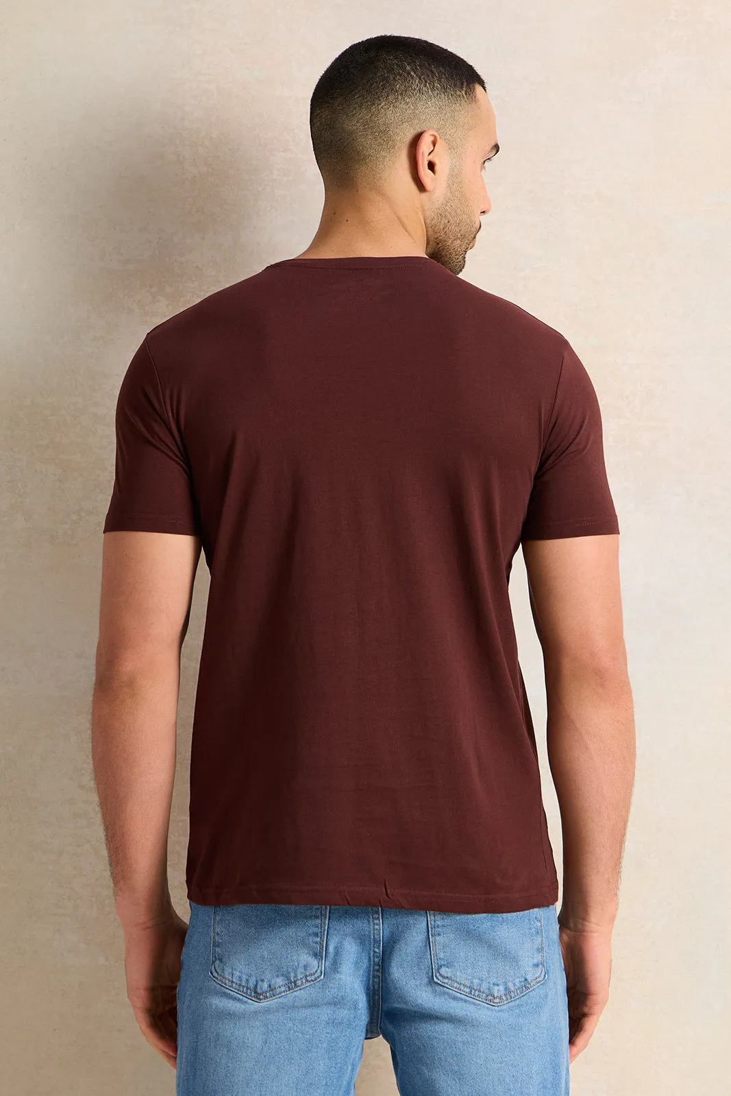 Men Brown Printed T-Shirt sold by Redtag product image thumbnail 3