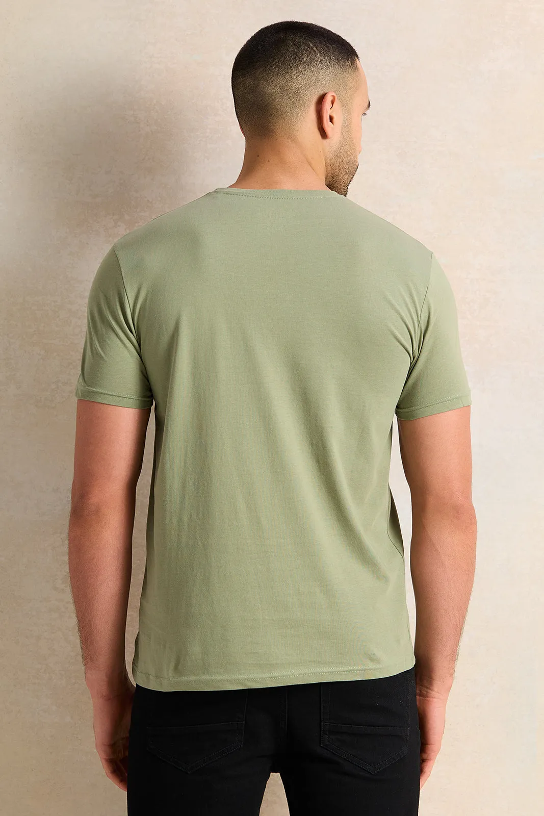 Men Green Printed T-Shirt sold by Redtag product image thumbnail 3