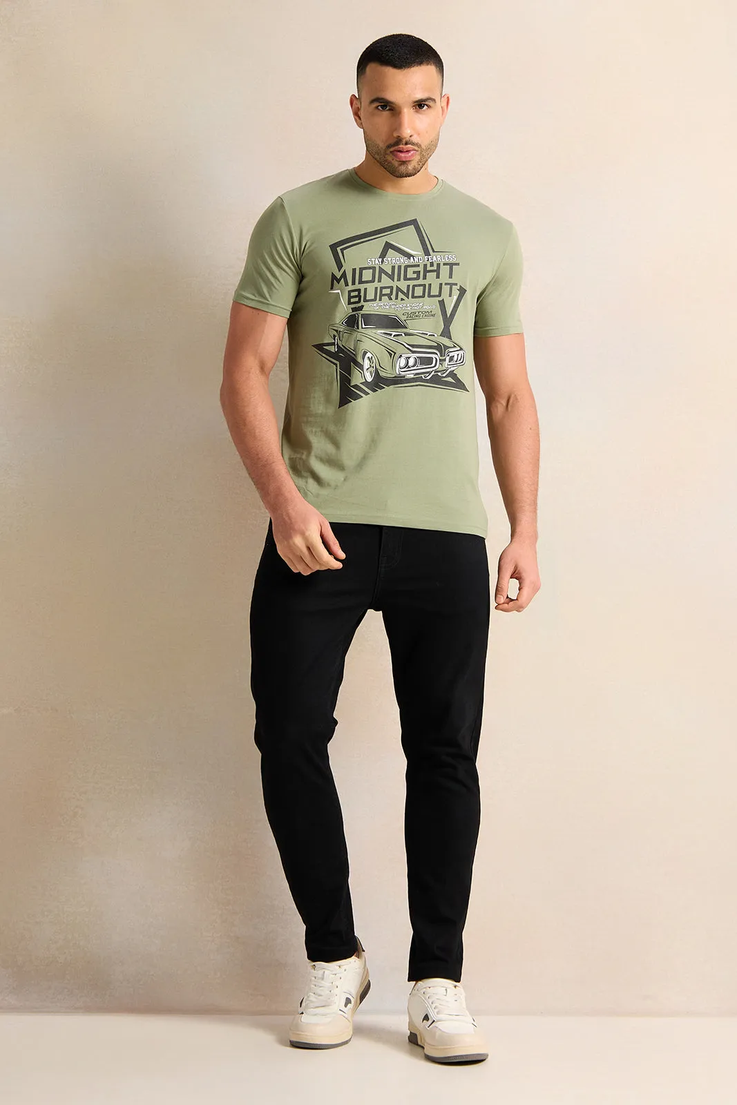 Men Green Printed T-Shirt sold by Redtag product image thumbnail 2