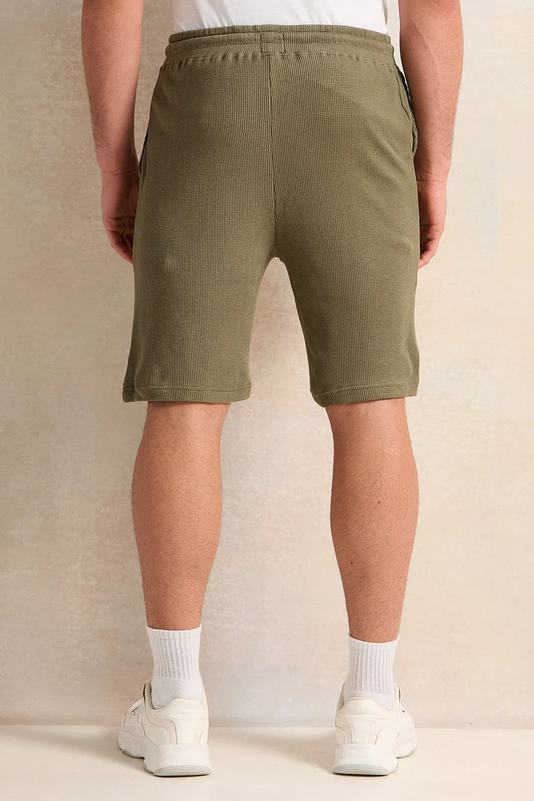 Men Olive Active Shorts sold by Redtag product image thumbnail 3