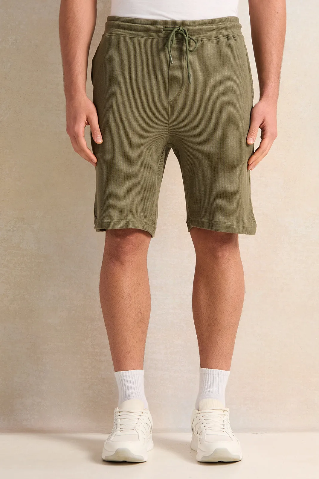 Men Olive Active Shorts sold by Redtag