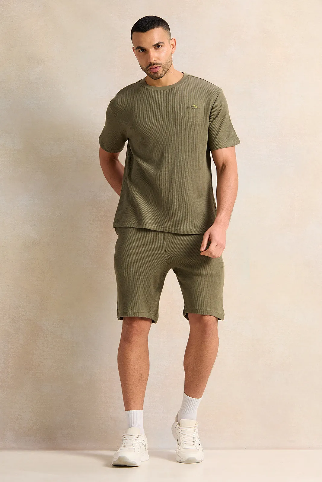 Men Olive Active Shorts sold by Redtag product image thumbnail 2