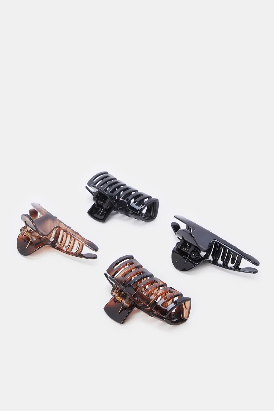 Women Black And Brown Solid Hair Claw Set (4 Piece) sold by Redtag product image thumbnail 2