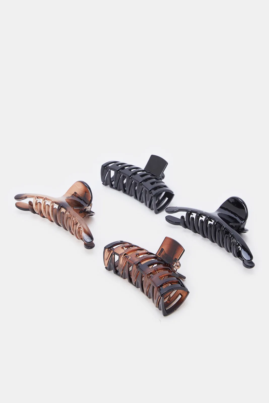 Women Black And Brown Solid Hair Claw Set (4 Piece) sold by Redtag