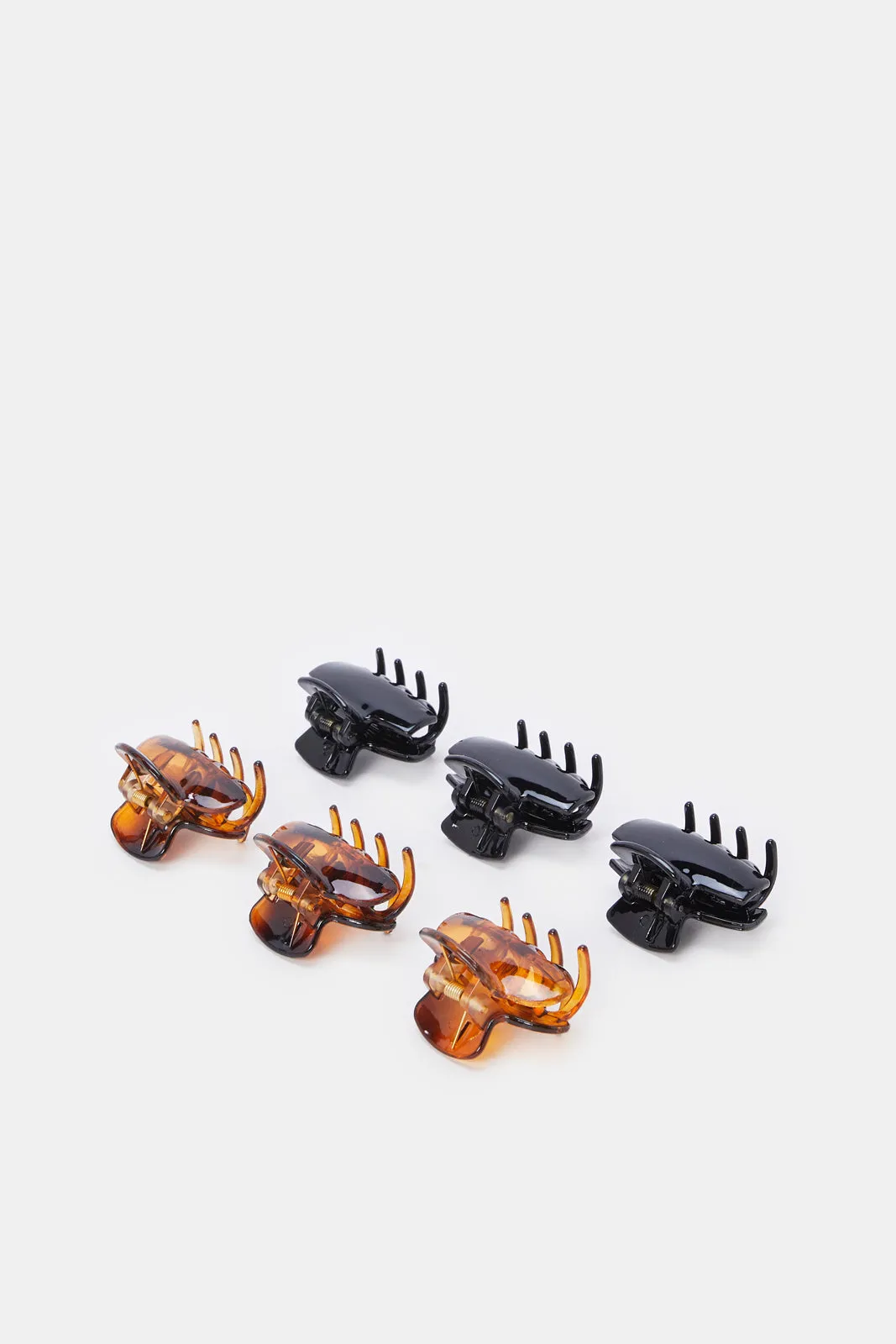 Women Black And Brown Solid Hair Claw Set (6 Piece) sold by Redtag product image thumbnail 2