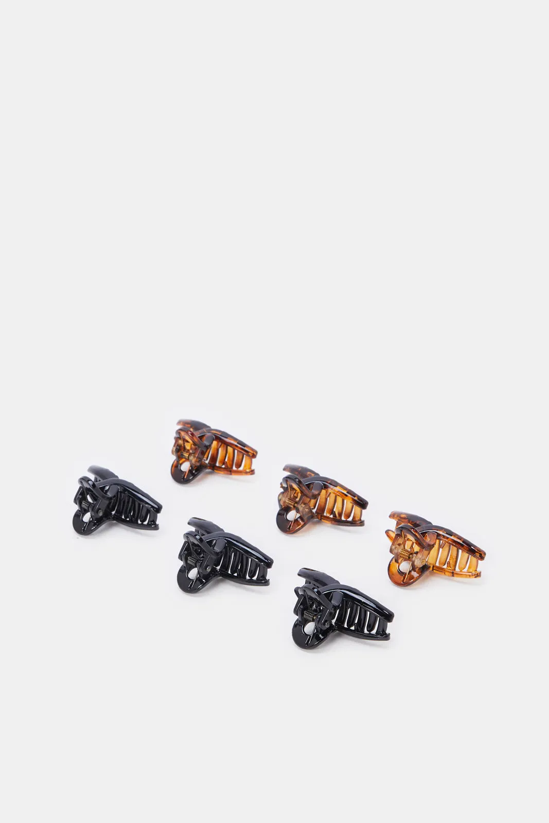 Women Black And Brown Solid Hair Claw Set (6 Piece) sold by Redtag product image thumbnail 2