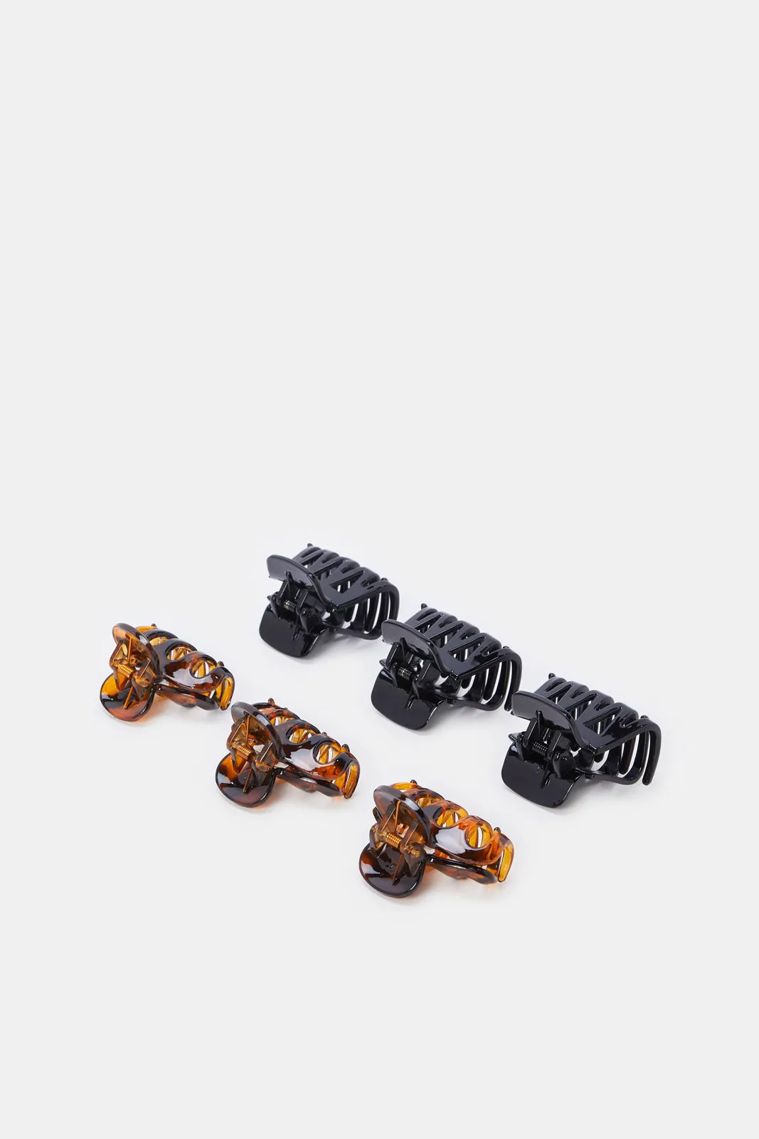 Women Black And Brown Solid Hair Claw Set (6 Piece) sold by Redtag product image thumbnail 2