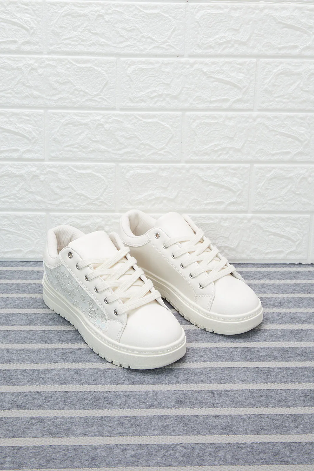 White Lace Detail Sneaker sold by Redtag product image thumbnail 2